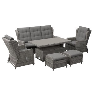 Komplet mebli ogrodowych TOSCA szarobeżowy 6-częściowy
