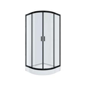 Kabina półokrągła t.b.t. z czarną ramą.