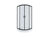 Cersanit Kabina prysznicowa Brasco 80 czarna z brodzikiem