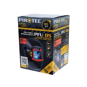 Opakowanie maski spawalniczej Pirotec PFU 05, akcesoria spawalnicze.