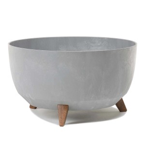 Szara misa na rośliny/doniczka t.b.t. z drewnianymi nóżkami.