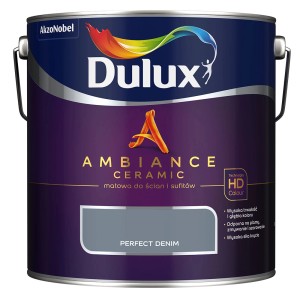 Dulux Ambiance Ceramic farba do ścian w kolorze szarym (Perfect Denim).