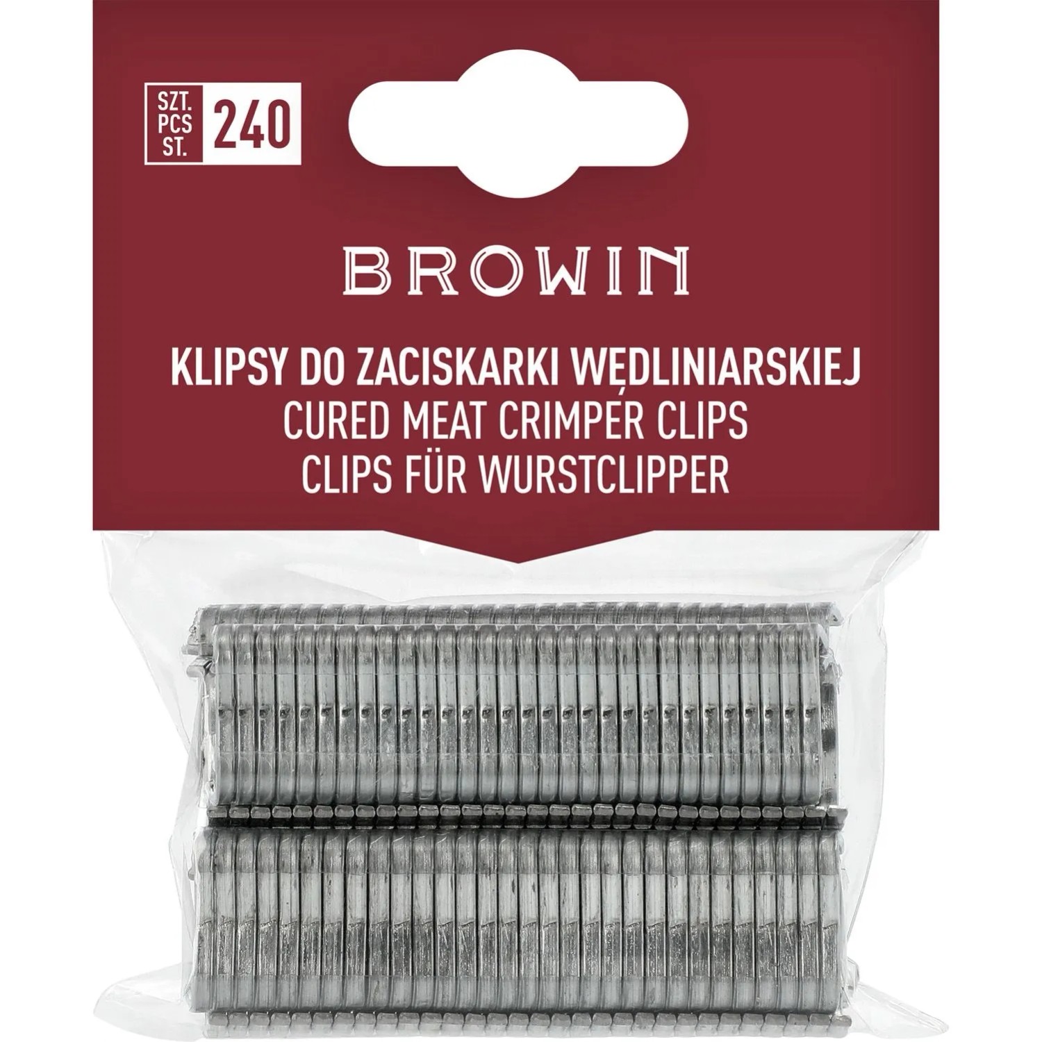 Klipsy do zaciskarki wędl. 240 szt.