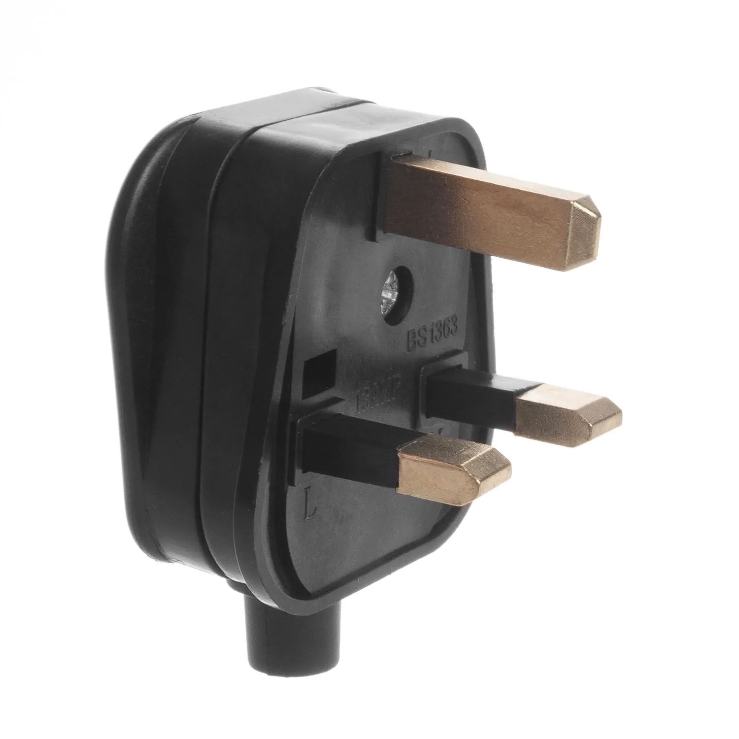 Maclean Wtyk UK do montażu na kabel trzyżyłowy 13 A, czarny