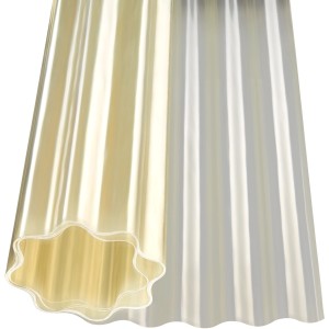 Falista płyta poliestrowa 76/18 naturalna, szerokość 80 cm, do pokryć dachowych z tworzyw sztucznych.