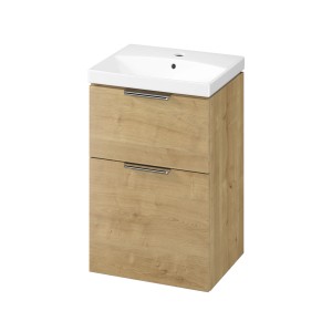 t.b.t. szafka pod umywalkę z umywalką, wygląd drewna, 2 szuflady.