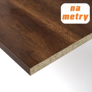 Ciemnobrązowy blat kuchenny z drewnianą strukturą, dostępny na metry.