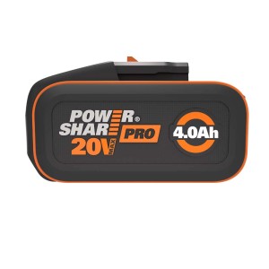 Akumulator Worx WA3644 Power Share 4 Ah, 20V, do narzędzi. Czarny z pomarańczowymi akcentami.