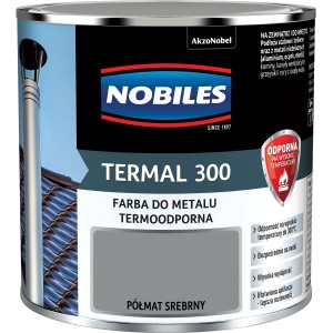 Nobiles Termal 300, srebrna emalia do metalu termoodporna.