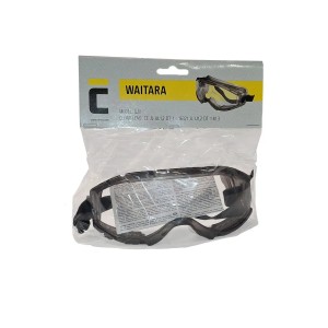 Szare okulary ochronne LUX z paskiem, odporne na zaparowanie, odpowiednie dla osób noszących okulary.