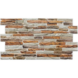 Panel ścienny t.b.t. imitujący kamień, beżowo-brązowy.