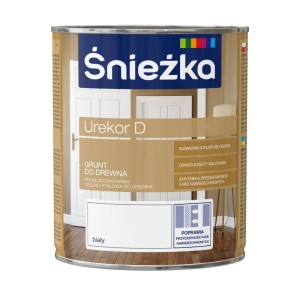 Puszka farby podkładowej do drewna Śnieżka Urekor D, biała. Grunt do drewna.