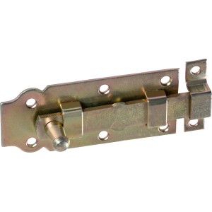 Żółty ocynkowany zasuwa do drzwi z gałką, 100x44 mm, do drzwi i bram.