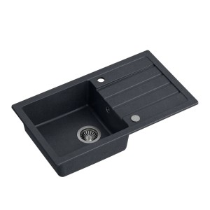 t.b.t. Zlewozmywak granitowy w kolorze antracytowym z ociekaczem i komorą.