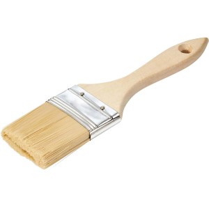 Pędzel płaski 50 mm z naturalnym włosiem i drewnianą rączką do malowania.