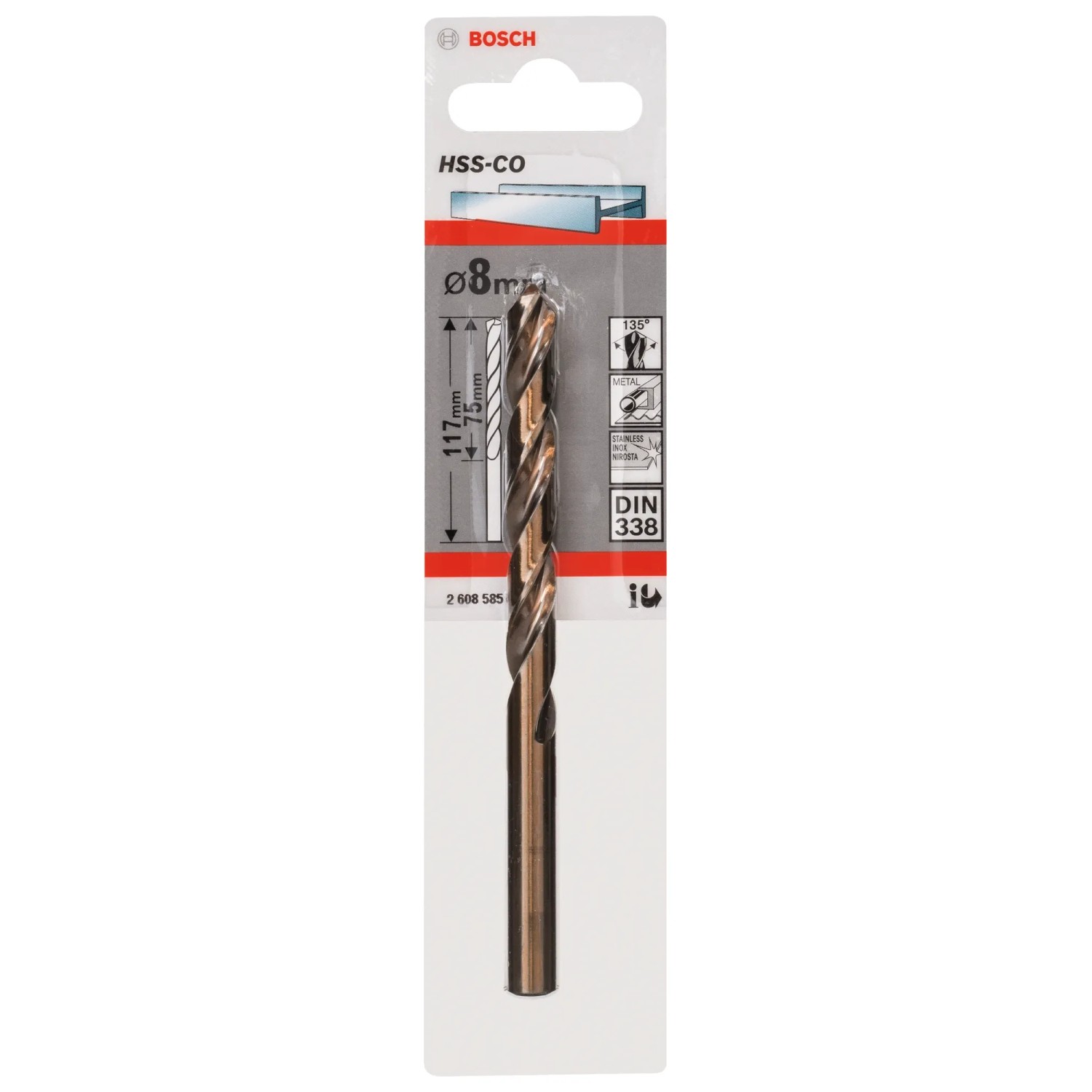 Bosch Professional Wiertło kobaltowe do metalu HSS-Co 8 x 117 mm