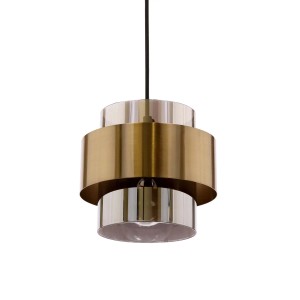 Candellux Lampa wisząca SPIEGA 1xE27 60W czerń+mosiądz