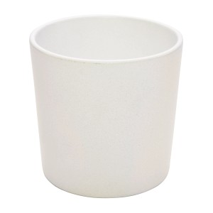 Doniczka t.b.t., biała ceramika, prosty design.