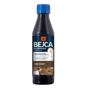 Butelka bejcy do drewna dębowego ciemnego do zastosowań rustykalnych.