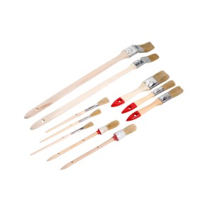 10-częściowy zestaw pędzli z pędzlami płaskimi, do grzejników, okrągłymi i emaliowanymi.