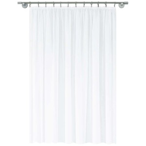 Biała, przezroczysta zasłona z kategorii Zasłony i firany (Zasłony i firany) z taśmą marszczącą.
