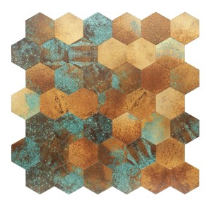 Mozaika ścienna samoprzylepna hexagon Rdza 29,4x30,3