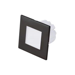 Kwadratowa oprawa LED do zabudowy t.b.t. w kolorze czarnym. Lampa sufitowa do użytku wewnętrznego.
