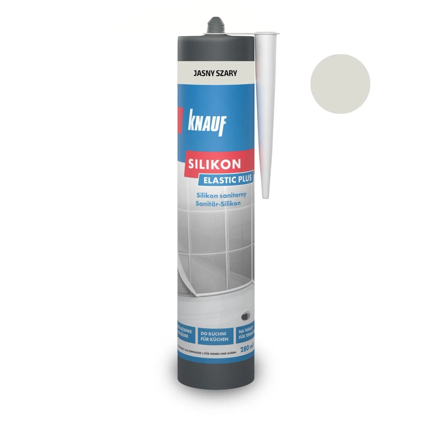 Knauf Silikon sanitarny jasny szary 280 ml