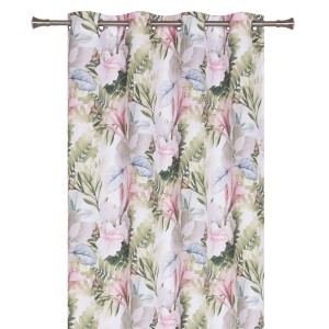 Zasłona t.b.t. we wzory kwiatowe do salonu.