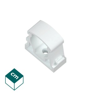 Biały klips do rur, akcesorium do montażu rur.