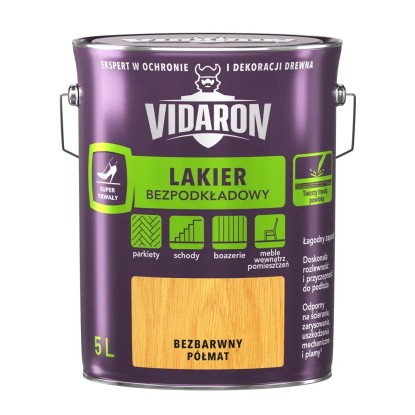 Vidaron Lakier bezpodkładowy do parkietu bezbarwny półmat 5 l
