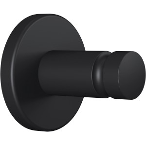 Czarny matowy haczyk na ręczniki Tesa Moon do montażu na ścianie bez wiercenia.