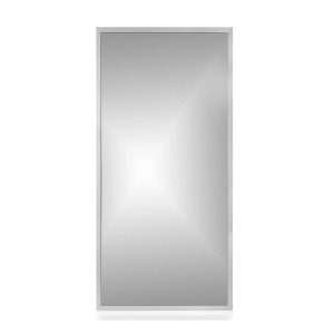 Prostokątne lustro z wąską, białą ramą. Kategoria: Lustra.