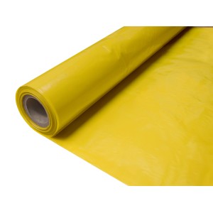 Żółta folia w rolce, akcesoria do materiałów izolacyjnych.
