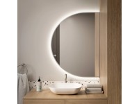 Lustro LED SemiRound Srebrne Zimne 100x70