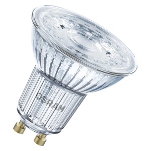 Żarówka LED Osram Smart+ GU10 w kształcie reflektora. Reflektor LED RGBW kompatybilny z Matter do elastycznego oświetlenia.