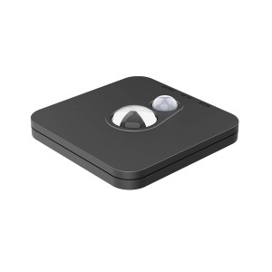 Czarna lampa podszafkowa t.b.t. z czujnikami do kuchni i mebli.