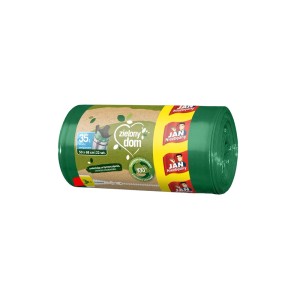 Rolka zielonych worków na śmieci, 35L, Jan Niezbędny. Idealne do domu i ogrodu.