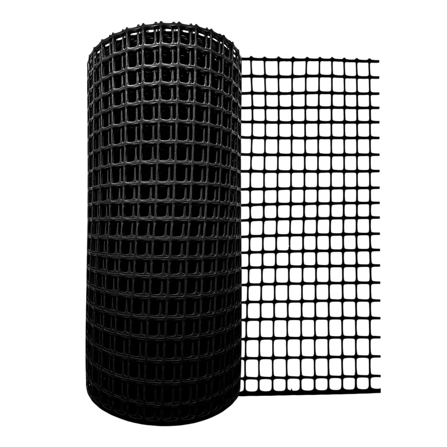 Siatka plastikowa 450 g/m2 ocz. 30 x 30 mm,  czarna - 0,6 x 25 m