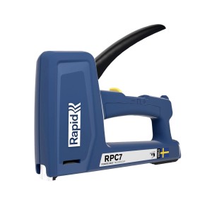 Niebieski zszywacz ręczny Rapid RPC7 dla majsterkowiczów i profesjonalistów.