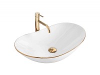 Rea Umywalka Royal nablatowa ceramiczna złota