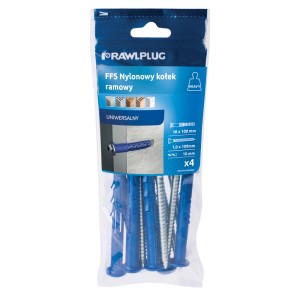 RAWLPLUG FFS Kołki nylonowe, zestaw 4 szt. Do śrub, gwoździ i wkrętów.