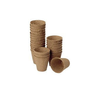 Doniczki rozsadowe, okrągłe, 6 cm Ø, 24 sztuki, wykonane z biodegradowalnego materiału do uprawy roślin.