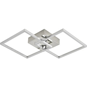 Nowoczesna lampa sufitowa LED Plafony z dwoma kwadratami w kolorze srebrnym.