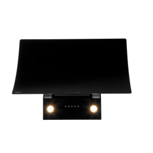 Czarny okap ścienny t.b.t. do kuchni.