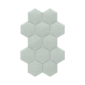 t.b.t. jasnoszare, sześciokątne panele ścienne.