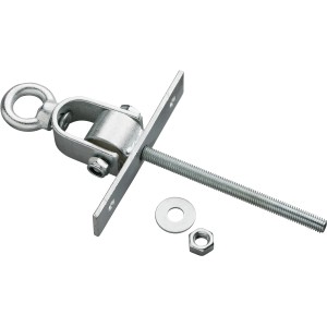 Hak do huśtawki SwingKing M12 x 16 cm ze śrubą oczkową i akcesoriami do sprzętu zabawkowego w ogrodzie.