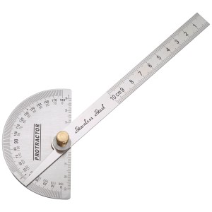 Kątomierz LUX Classic 100 mm, regulowany stalowy do mierzenia i zaznaczania kątów.