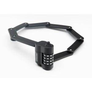 Czarna blokada rowerowa t.b.t. z kodem kombinowanym dla zwiększenia bezpieczeństwa.