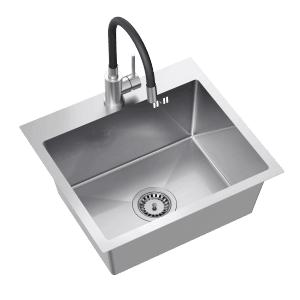 Zlewozmywak ze stali nierdzewnej t.b.t. z baterią